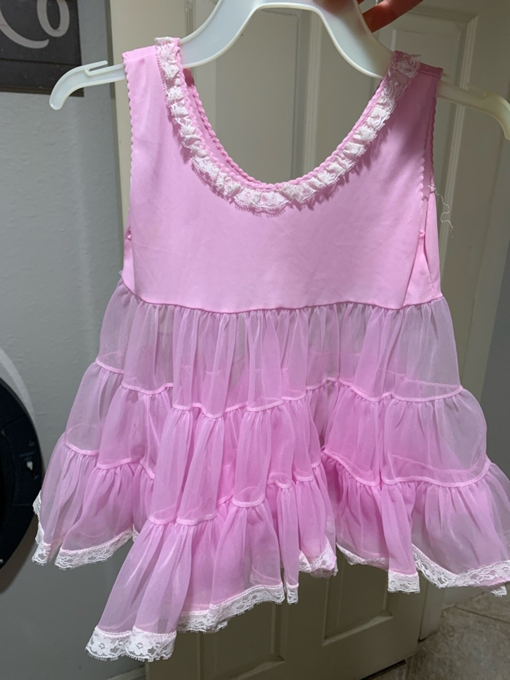 Pink Tiered Ruffle Lace Baby’s Dress